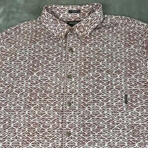 Eddie Bauer Shirt Mens Tall Large Red Classic Fit Short Sleeve Button Up